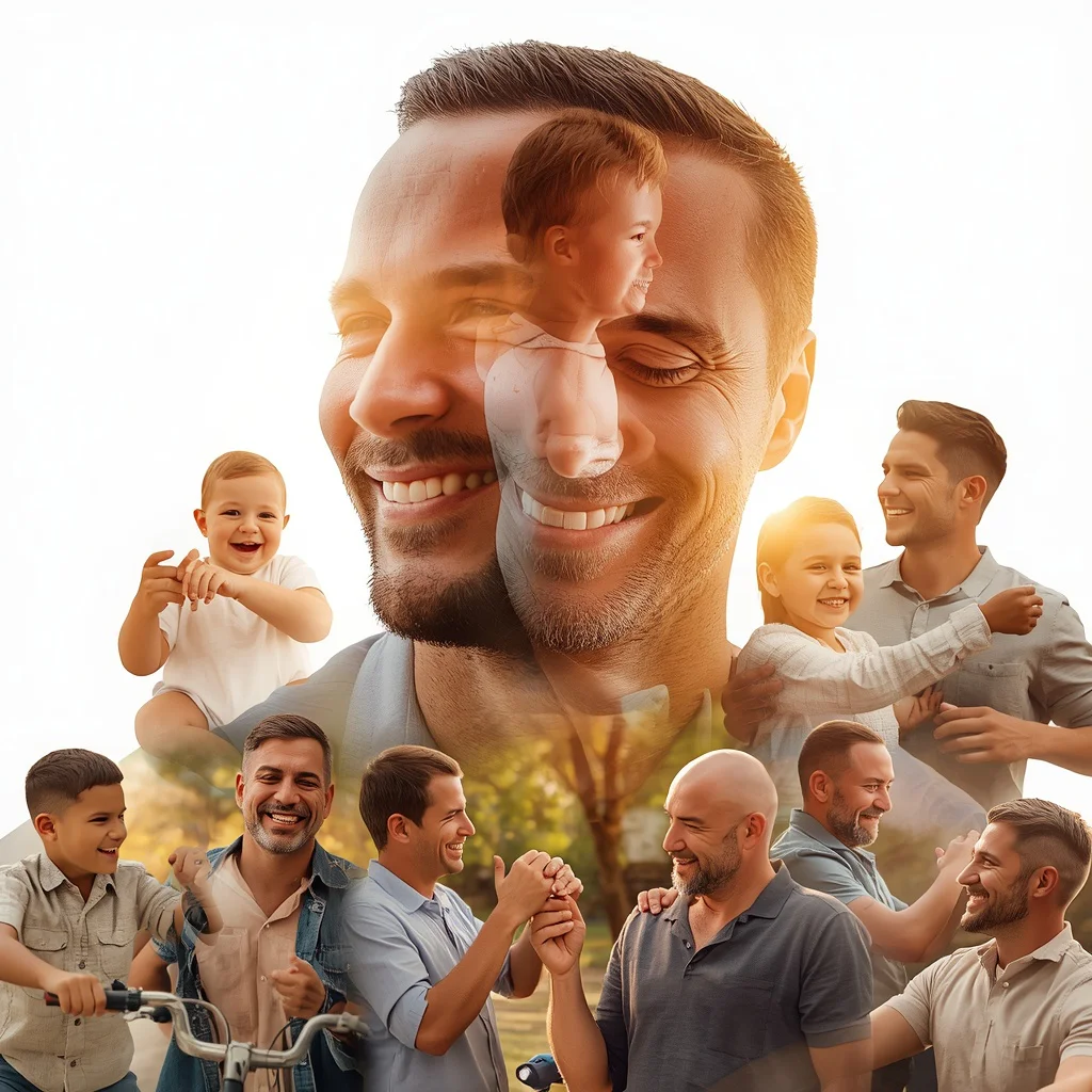 A Man's Journey of Fatherhood: Playful Moments and Enduring Love | Incredibly Heartwarming Narrative — AI image prompt