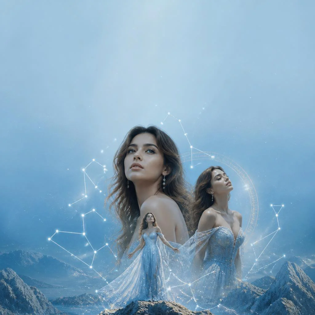 Beautiful Girl In Latest Western Dress Surrounded By Constellations | Dreamy Crazy Next — AI image prompt