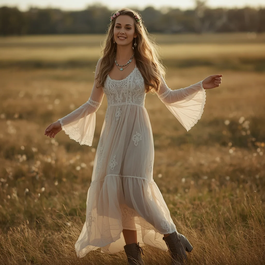 Bohemian Rhapsody: A Free-Spirited Festival Look Under the Sun | Captivating Full-body Woman — AI image prompt
