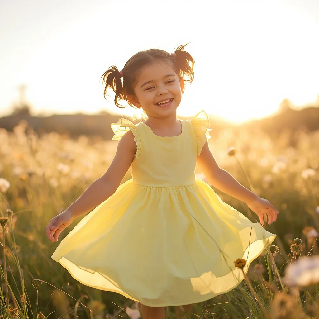 Cute Summer Sundress For Girls With Sunlit Vibe | Cute Young Girl — AI image prompt