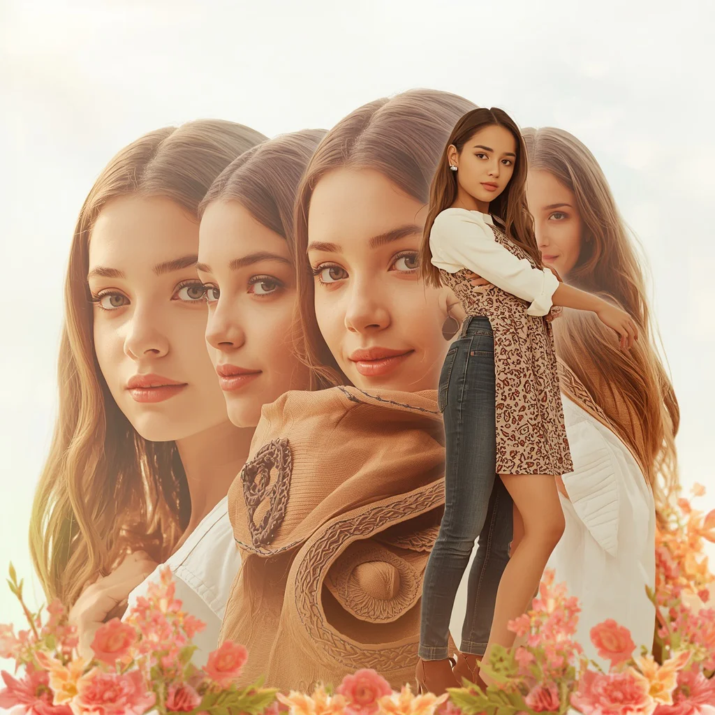 Transformation Timeline Of Beautiful Girl Growing Into Successful Woman | Heartwarming Narrative Timeline — AI image prompt